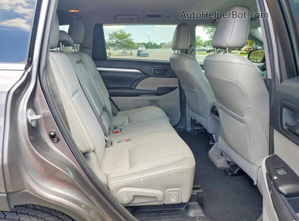 5TDBKRFH6GS318670 2016 TOYOTA HIGHLANDER Gray Widok wnętrza z tyłu