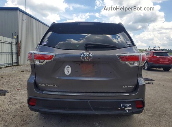 5TDBKRFH7GS314336 2016 TOYOTA HIGHLANDER Brown Vista trasera