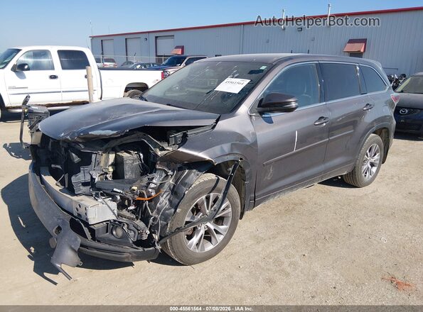 5TDBKRFH9GS291366 2016 TOYOTA HIGHLANDER Gray Առջևի ձախ երեք քառորդ տեսարան