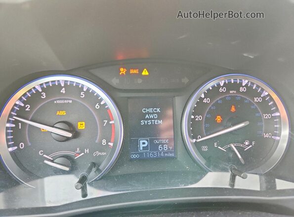 5TDBKRFHXGS253791 2016 TOYOTA HIGHLANDER Gray Սարքավորումների վահանակի տեսք