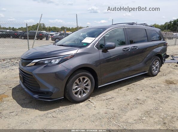 5TDBRKEC0SS238508 2025 TOYOTA SIENNA Gray წინა მარცხენა ხედი სამი მეოთხედიდან