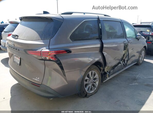 5TDBRKEC2NS086882 2022 TOYOTA SIENNA Gray Rear right