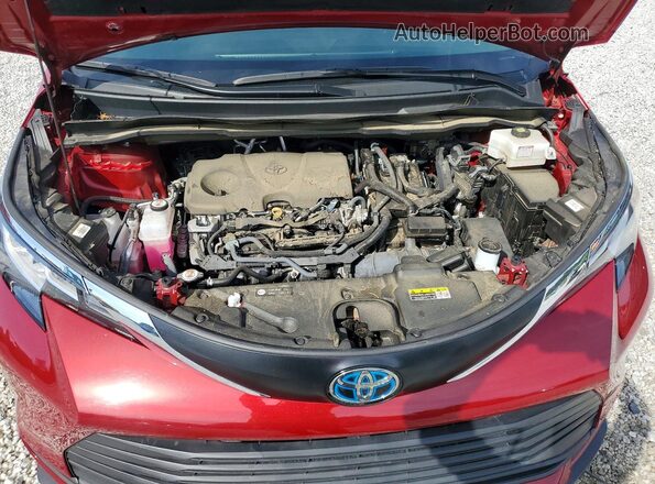 5TDBRKECXNS130952 2022 TOYOTA SIENNA Burgundy ძრავის განყოფილების ხედი