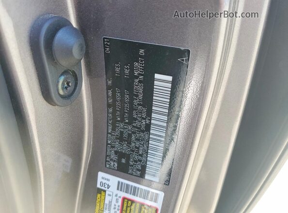 5TDBSKFC6MS019865 2021 TOYOTA SIENNA Gray VIN կոդի պիտակի տեսք