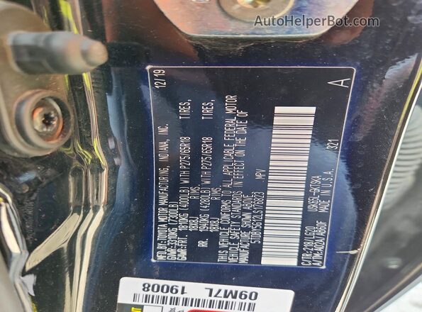 5TDBY5G12LS176823 2020 TOYOTA SEQUOIA Черный Вид подкапотного пространства