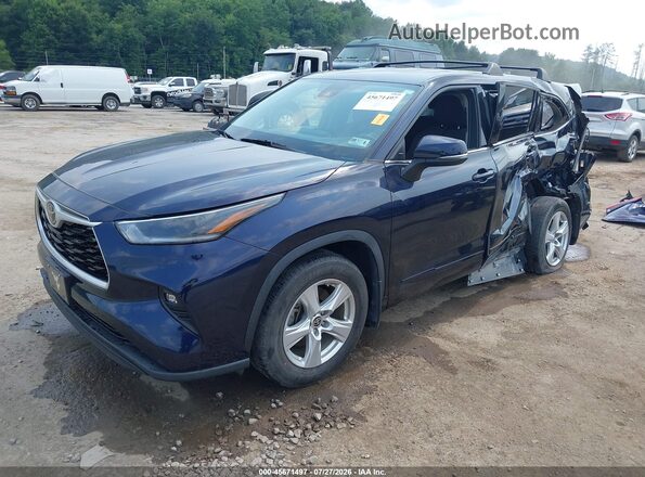 5TDBZRBH0MS156158 2021 TOYOTA HIGHLANDER Blue Vista tres cuartos delantera izquierda