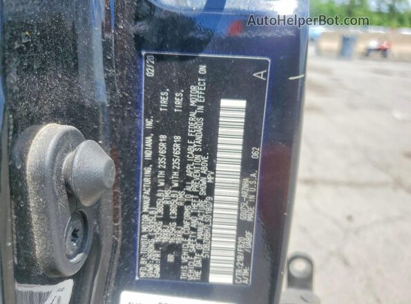 5TDBZRBH7LS018079 2020 TOYOTA HIGHLANDER Black Панорамний вид салону 360°