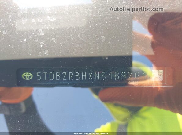 5TDBZRBHXNS169761 2022 TOYOTA HIGHLANDER Белый 