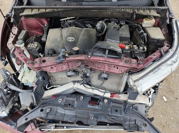 5TDBZRFH0JS800148 2018 TOYOTA HIGHLANDER Burgundy Widok komory silnika