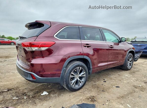 5TDBZRFH0JS800148 2018 TOYOTA HIGHLANDER Burgundy Tył prawy