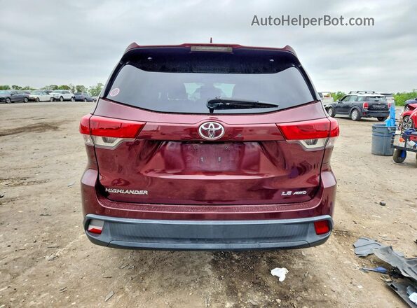5TDBZRFH0JS800148 2018 TOYOTA HIGHLANDER Burgundy Widok z tyłu