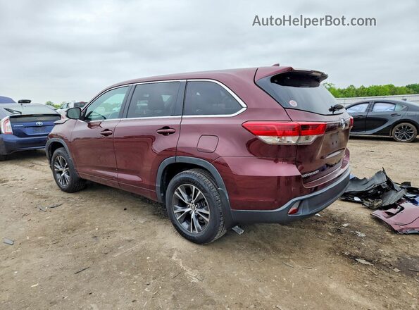 5TDBZRFH0JS800148 2018 TOYOTA HIGHLANDER Burgundy Tył lewy