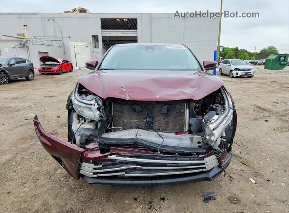 5TDBZRFH0JS800148 2018 TOYOTA HIGHLANDER Burgundy Widok z przodu