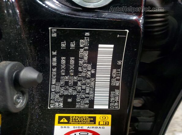 5TDBZRFH1JS886246 2018 TOYOTA HIGHLANDER Black Շարժիչի բաժամունքի տեսք