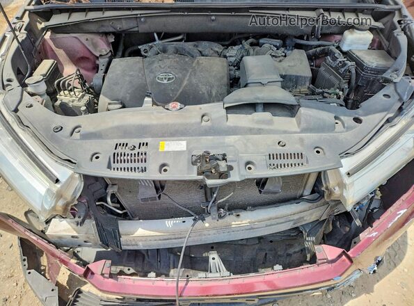 5TDBZRFH1KS731794 2019 TOYOTA HIGHLANDER Burgundy Շարժիչի բաժամունքի տեսք