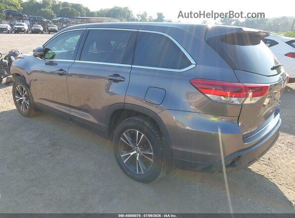 5TDBZRFH1KS744738 2019 TOYOTA HIGHLANDER Gray Trasero izquierdo