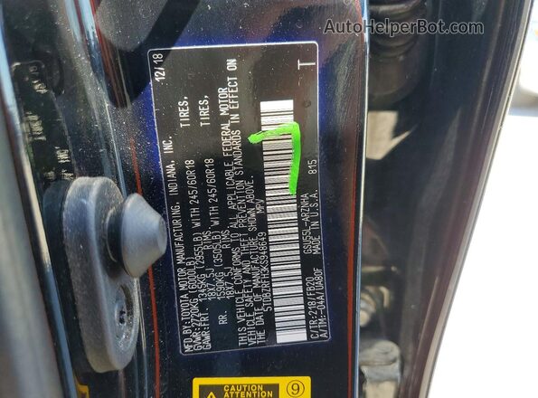 5TDBZRFH3KS948649 2019 TOYOTA HIGHLANDER Black Вид наклейки з VIN-кодом