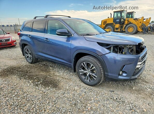 5TDBZRFH4JS872938 2018 TOYOTA HIGHLANDER Blue Передня права чверть
