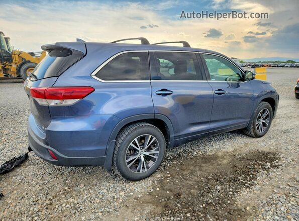 5TDBZRFH4JS872938 2018 TOYOTA HIGHLANDER Blue Задня права чверть