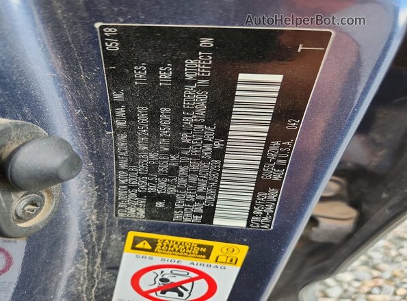 5TDBZRFH4JS872938 2018 TOYOTA HIGHLANDER Blue Панорамний вид салону 360°