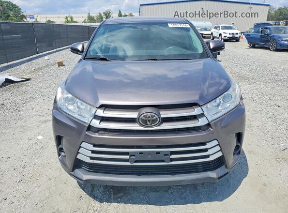 5TDBZRFH4KS961295 2019 TOYOTA HIGHLANDER Gray Front view