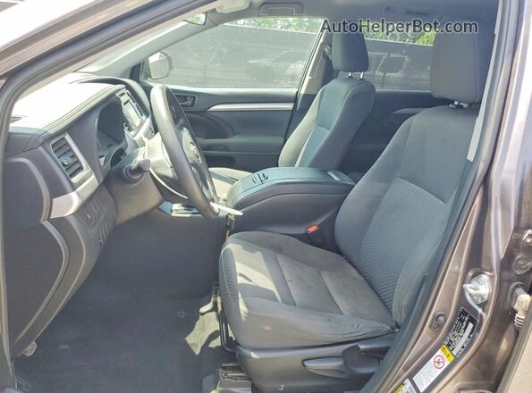5TDBZRFH4KS961295 2019 TOYOTA HIGHLANDER Gray Front interior view