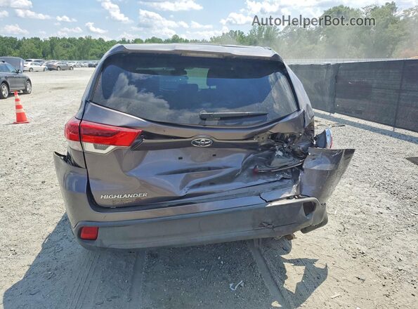5TDBZRFH4KS961295 2019 TOYOTA HIGHLANDER Gray Rear view