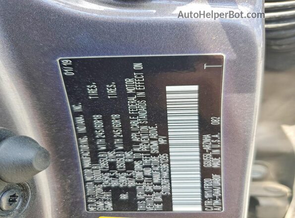 5TDBZRFH4KS961295 2019 TOYOTA HIGHLANDER Gray VIN sticker view