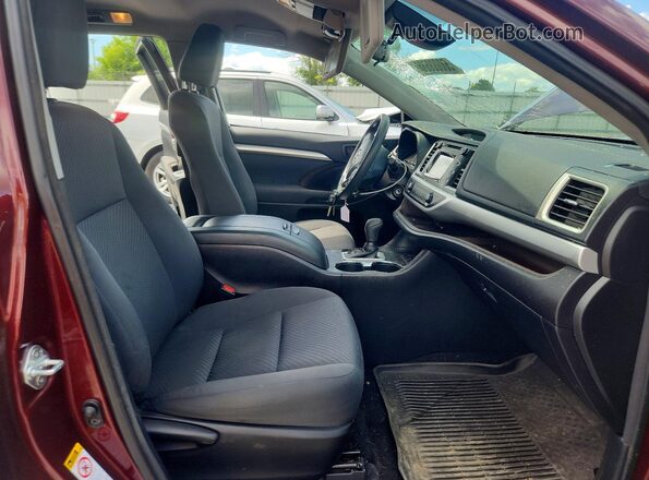 5TDBZRFH5HS420622 2017 TOYOTA HIGHLANDER Burgundy წინა სალონის ხედი