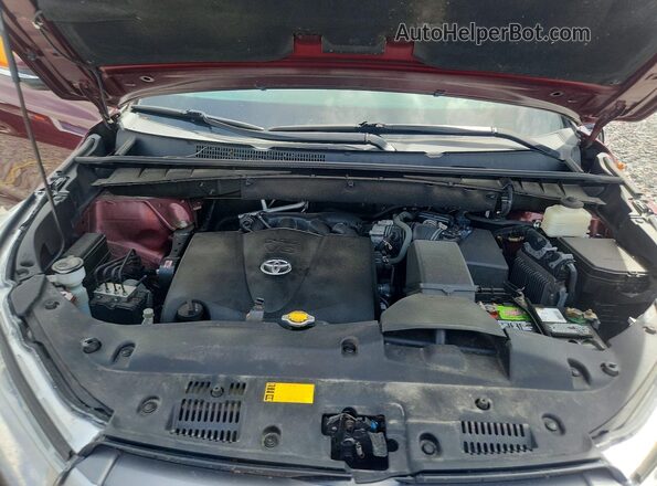 5TDBZRFH5HS420622 2017 TOYOTA HIGHLANDER Burgundy ძრავის განყოფილების ხედი