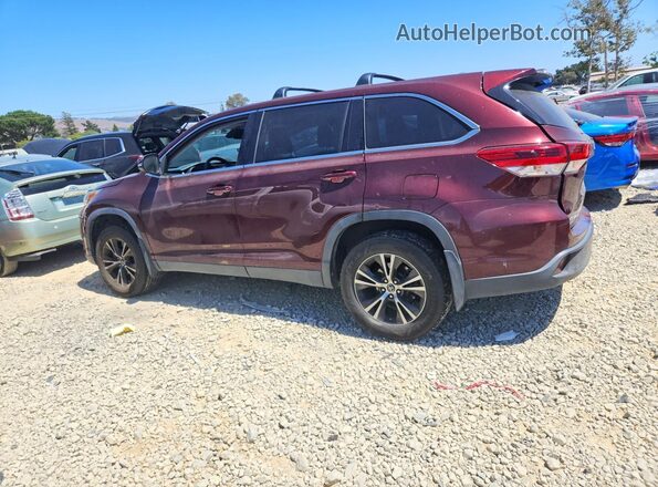 5TDBZRFH7KS730858 2019 TOYOTA HIGHLANDER Burgundy Rear left