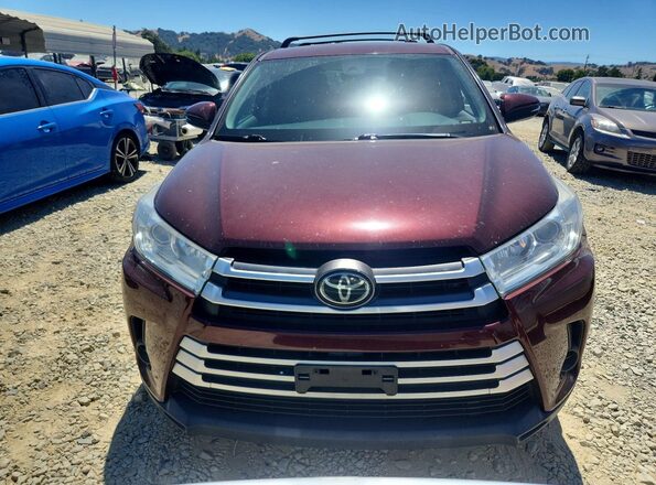 5TDBZRFH7KS730858 2019 TOYOTA HIGHLANDER Burgundy Front view