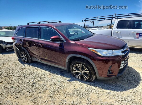 5TDBZRFH7KS730858 2019 TOYOTA HIGHLANDER Burgundy Front right