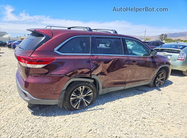 5TDBZRFH7KS730858 2019 TOYOTA HIGHLANDER Burgundy Rear right