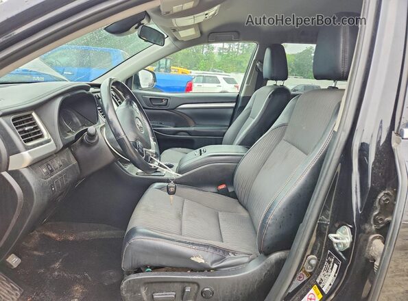 5TDBZRFH7KS943163 2019 TOYOTA HIGHLANDER Black წინა სალონის ხედი