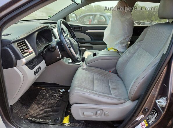 5TDBZRFH8KS717147 2019 TOYOTA HIGHLANDER Gray Вид салону спереду