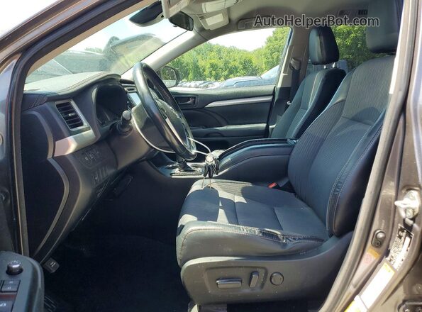 5TDBZRFH9JS843287 2018 TOYOTA HIGHLANDER Gray წინა სალონის ხედი