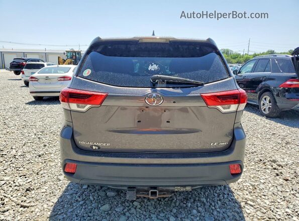 5TDBZRFH9JS843287 2018 TOYOTA HIGHLANDER Gray უკანა ხედი