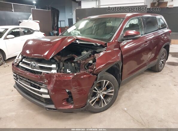 5TDBZRFH9KS915378 2019 TOYOTA HIGHLANDER Burgundy Przód lewy