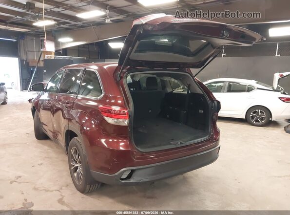 5TDBZRFH9KS915378 2019 TOYOTA HIGHLANDER Burgundy Tył lewy