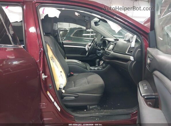 5TDBZRFH9KS915378 2019 TOYOTA HIGHLANDER Burgundy Widok wnętrza z przodu