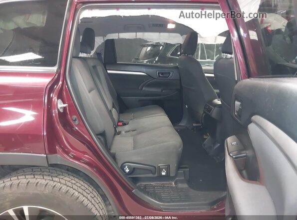 5TDBZRFH9KS915378 2019 TOYOTA HIGHLANDER Burgundy Widok naklejki z numerem VIN