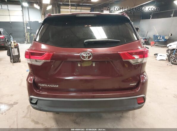 5TDBZRFH9KS915378 2019 TOYOTA HIGHLANDER Burgundy 