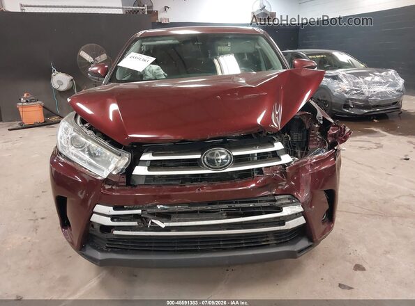 5TDBZRFH9KS915378 2019 TOYOTA HIGHLANDER Burgundy Widok wnętrza z tyłu