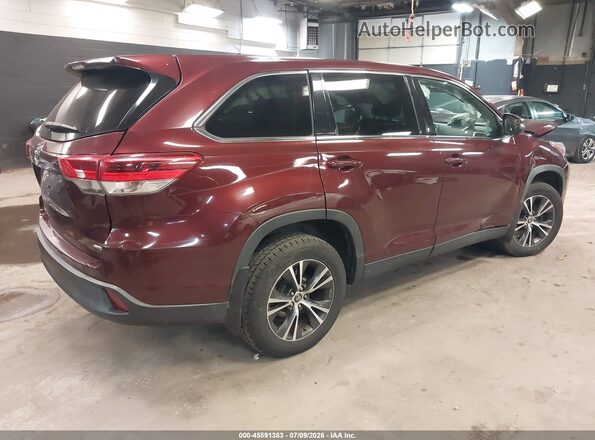 5TDBZRFH9KS915378 2019 TOYOTA HIGHLANDER Burgundy Tył prawy