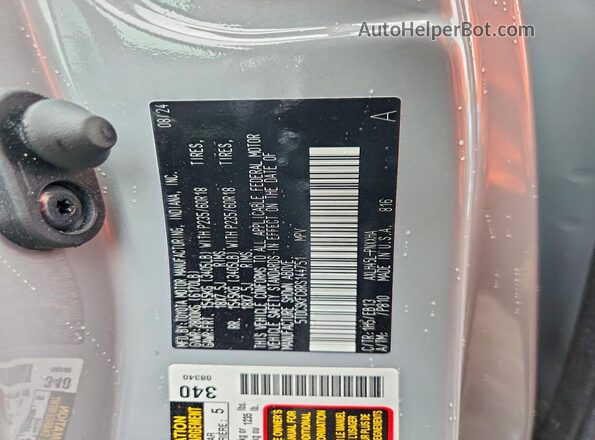 5TDCSKFC8RS144751 2024 TOYOTA SIENNA Gray Vista de la etiqueta del VIN