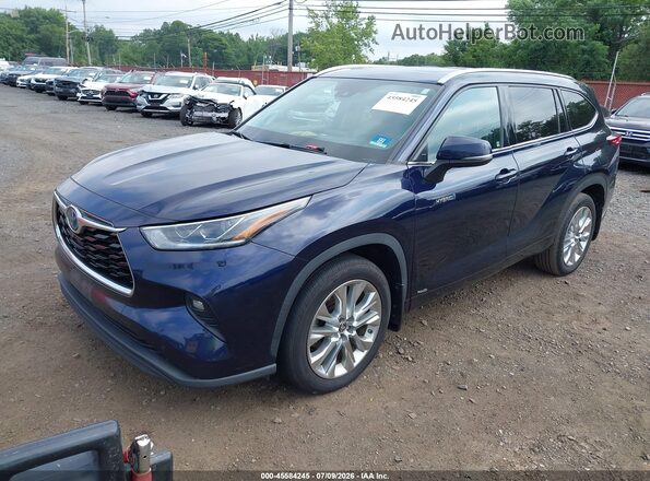 5TDDBRCH7MS026535 2021 TOYOTA HIGHLANDER Dark Blue Передняя левая четверть