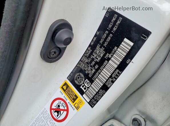 5TDDGRFHXJS044908 2018 TOYOTA HIGHLANDER White Вид наклейки з VIN-кодом