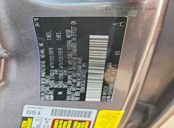5TDDK3DC0GS138002 2016 TOYOTA SIENNA Серый Вид подкапотного пространства