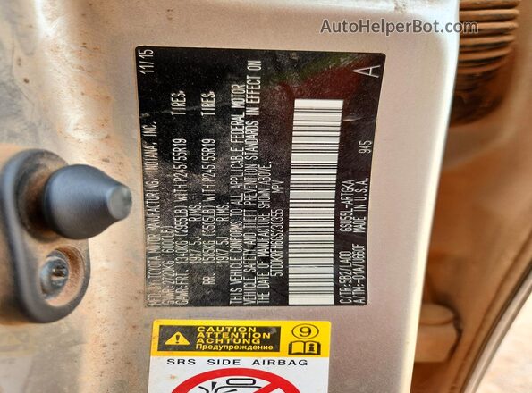 5TDDKRFH6GS230355 2016 TOYOTA HIGHLANDER Silver Widok naklejki z numerem VIN